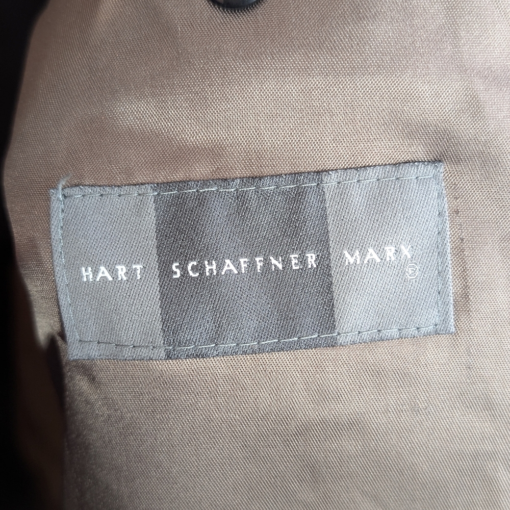 Hart Schaffner Marx Brown Plaid Wool Blend Coat | Men's M | Women's L - Picture 8 of 10